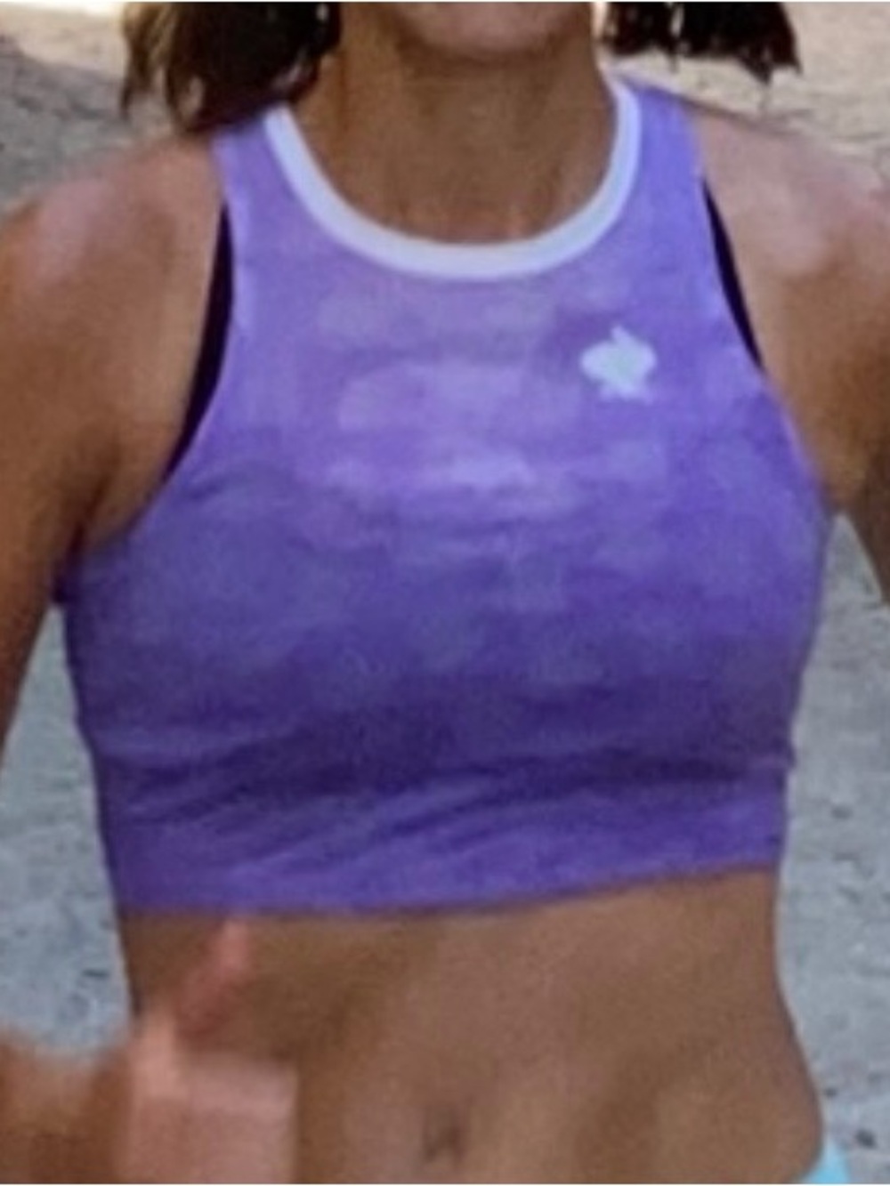 Rabbit Purple Rabbit Mesh Crop Tank Top - Picture 4 of 4